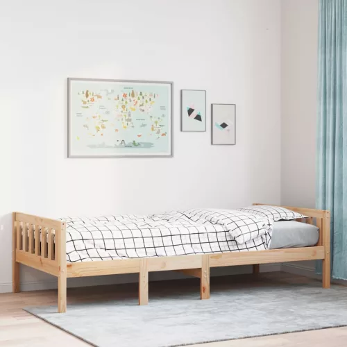 vidaXL tömör fenyőfa gyerekágy matrac nélkül 75 x 190 cm