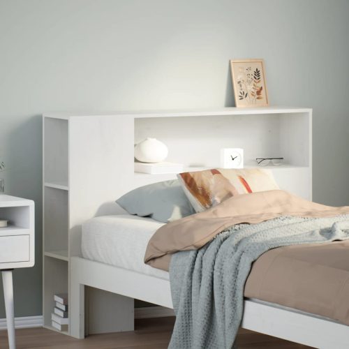 fehér tömör fenyőfa fejtámla tárolóval 90 cm