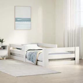   fehér tömör fenyőfa ágykeret matrac nélkül 70 x 140 cm