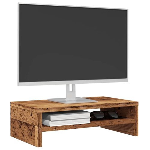 Régi fa forgácslap monitorállvány 42 x 24 x 13 cm