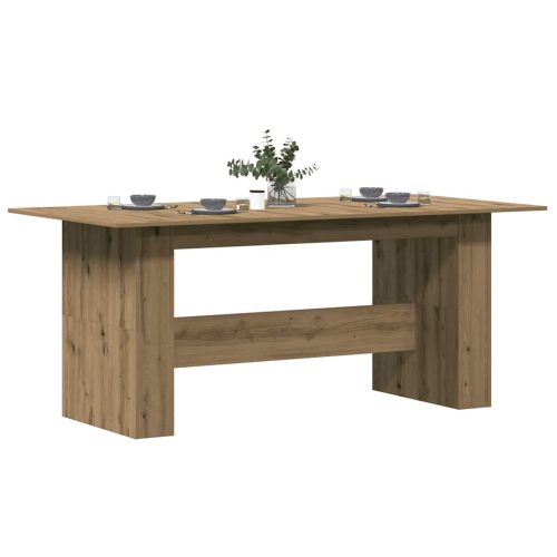 kézműves tölgy színű szerelt fa étkezőasztal 180x90x76 cm