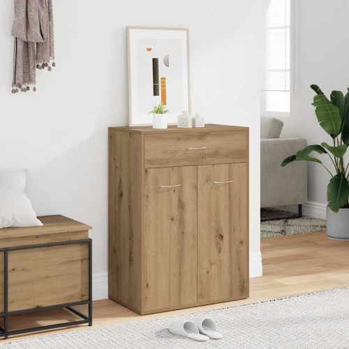 kézműves tölgy színű szerelt fa cipősszekrény 60 x 35 x 84 cm