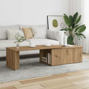   vidaXL kézműves tölgy színű szerelt fa dohányzóasztal 150x50x35 cm
