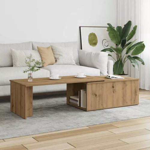vidaXL kézműves tölgy színű szerelt fa dohányzóasztal 150x50x35 cm
