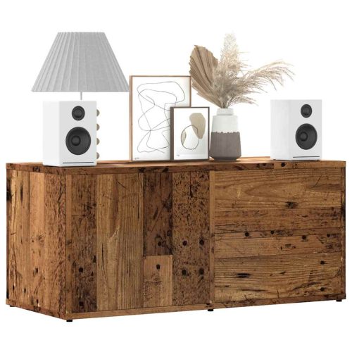 antik fa színű szerelt fa TV-szekrény 80x34x35,5 cm