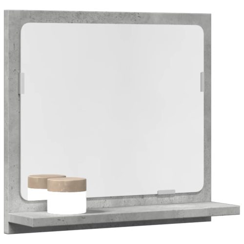 betonszürke szerelt fa tükrös fürdőszobaszekrény 40x11x37 cm