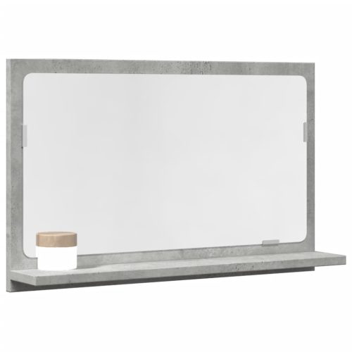 betonszürke szerelt fa tükrös fürdőszobaszekrény 60x11x37 cm