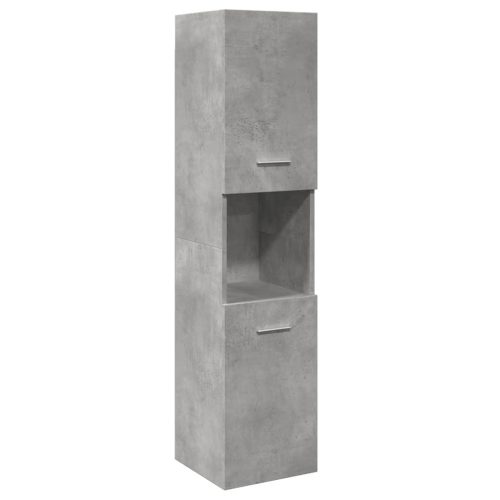 betonszürke szerelt fa függő fürdőszobaszekrény 30x30x130 cm