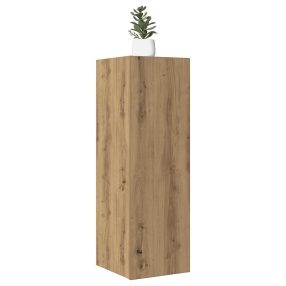   2 db kézműves tölgy színű szerelt fa TV-szekrény 30,5x30x90 cm