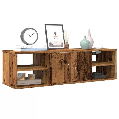 antik fa színű szerelt fa faliszekrény 101x30x29 cm