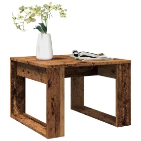 antik fa színű szerelt fa kisasztal 50 x 50 x 35 cm