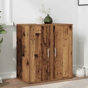   2 db antik fa színű szerelt fa cipősszekrény 32 x 35 x 70 cm