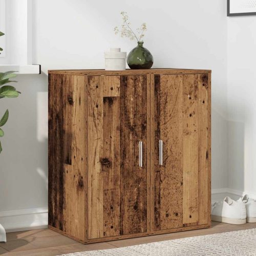 2 db antik fa színű szerelt fa cipősszekrény 32 x 35 x 70 cm