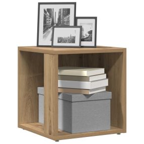   kézműves tölgy színű szerelt fa kisszekrény 33 x 33 x 34 cm