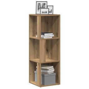 kézműves tölgy szerelt fa sarokszekrény 33x33x100 cm