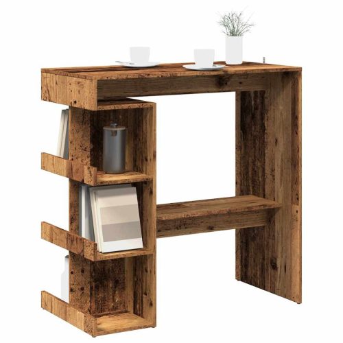 antik fa szerelt fa bárasztal tárolópolccal 100 x 48 x 101,5 cm