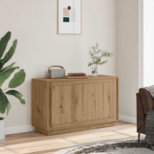 102 x 35 x 55 cm-es műfából készült kézműves tölgyfa tálalószekrény