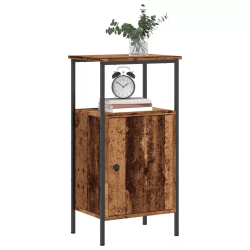 2 db antik fa színű szerelt fa éjjeliszekrény 41 x 31 x 80 cm