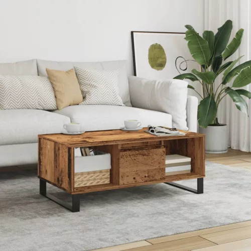 vidaXL antik fa színű szerelt fa dohányzóasztal 90 x 50 x 36,5 cm