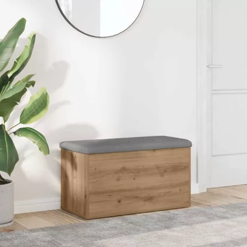 vidaXL kézműves tölgyfa tárolópad 82 x 42 x 45 cm redőzött fa