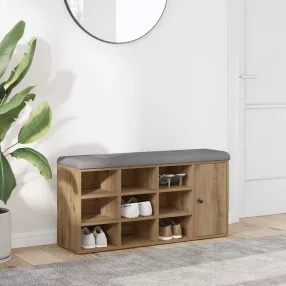 kézműves tölgy szerelt fa cipőtároló pad 102x32x50 cm