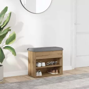   vidaXL kézműves tölgy szerelt fa cipőtároló pad 62x32x50 cm