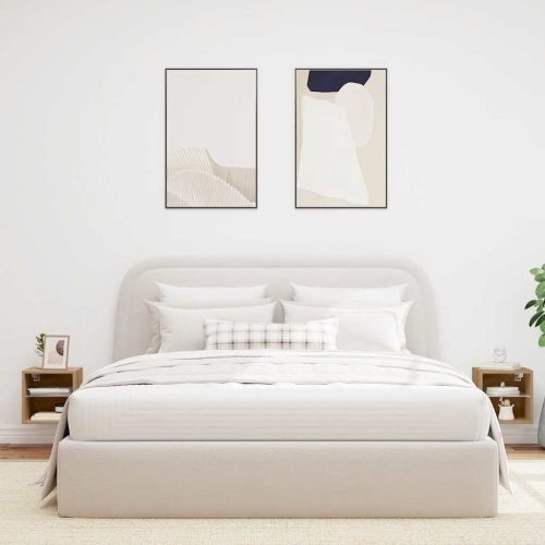 2 db kézműves tölgy színű fali TV-szekrény LED-del 30x28,5x30cm