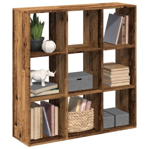 antik fa színű fa térelválasztó könyvespolc 102x29x103,5 cm