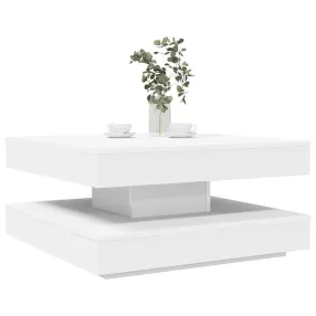 fehér dohányzóasztal 360 fokban forgatható 70x70x34,5 cm