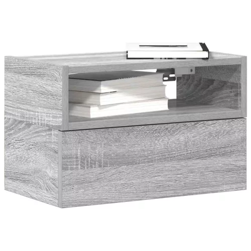 2 db szürke sonoma színű fali éjjeliszekrény 45 x 26 x 28,5 cm