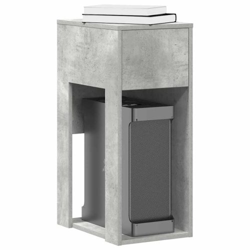 számítógépes toronyállvány fiókkal betonszürke 30x44x74cm beton