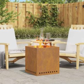 Tűzrakó Barna 48 x 48 x 50 cm időjárásálló acél