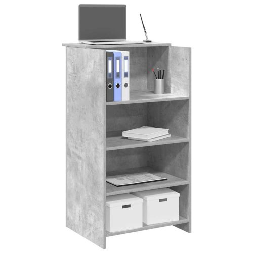 recepciós pult betonszürke 55x50x103,5 cm szerelt fa