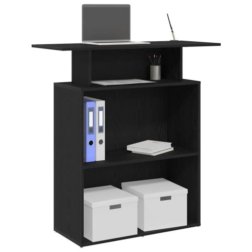 fekete, rétegelt fa recepciós asztal 100 x 40 x 104 cm