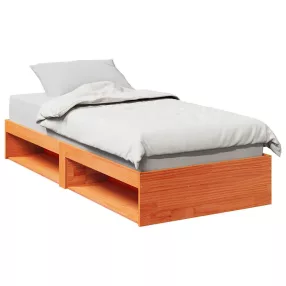   vidaXL kanapéágy ágy matrac viaszbarna 75x190 cm tömör fa fenyőfa