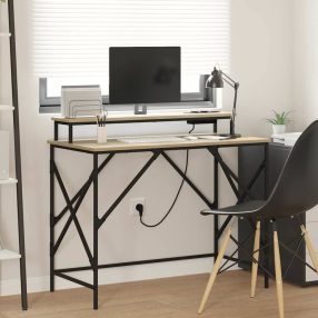 Asztal tárolóval sonoma tölgy 100 x 50 x 86.5 cm Faanyag