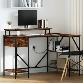 Asztal fiókkal Füstölt tölgy 120 x 79 x 86.5 cm Faanyag