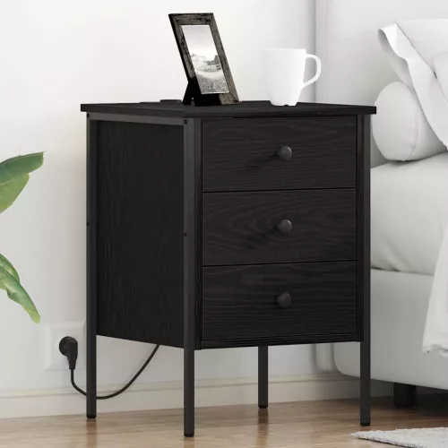 Éjjeli Szekrények 2 pcs Musta tammi 42 x 41 x 61 cm Faanyag
