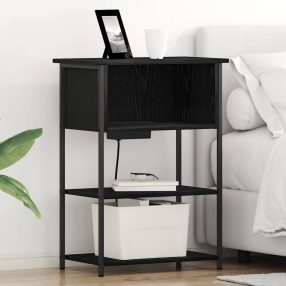 Éjjeliszekrény Musta tammi 55 x 31 x 76 cm Faanyag