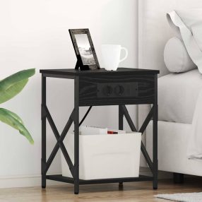   Éjjeliszekrény fiókkal Musta tammi 41 x 31 x 51 cm Faanyag