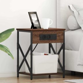 Éjjeliszekrény 2 pcs barna tölgy 41 x 31 x 51 cm Faanyag