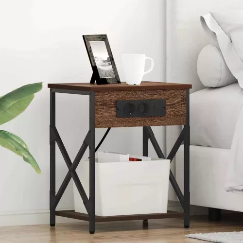 Éjjeliszekrény 2 pcs barna tölgy 41 x 31 x 51 cm Faanyag