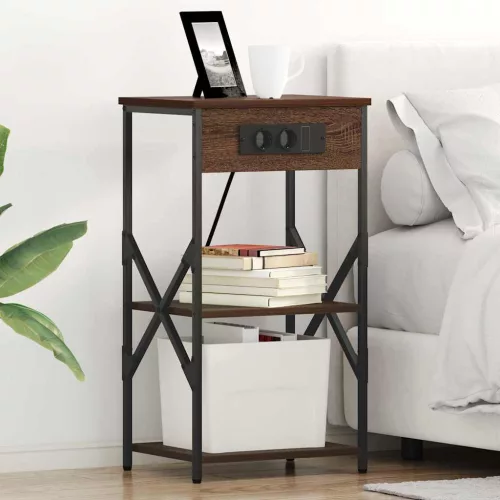 Éjjeli Szekrények 2 pcs barna tölgy 41 x 31 x 76 cm Faanyag