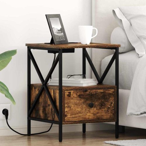 Éjjeliszekrény Füstölt tölgy 41.5 x 40.5 x 55 cm Faanyag