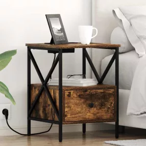   Éjjeliszekrény 2 pcs Füstölt tölgy 41,5 x 40,5 x 55 cm Faanyag