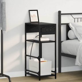   Éjjeliszekrény fiókkal Musta tammi 40 x 27 x 76 cm Faanyag