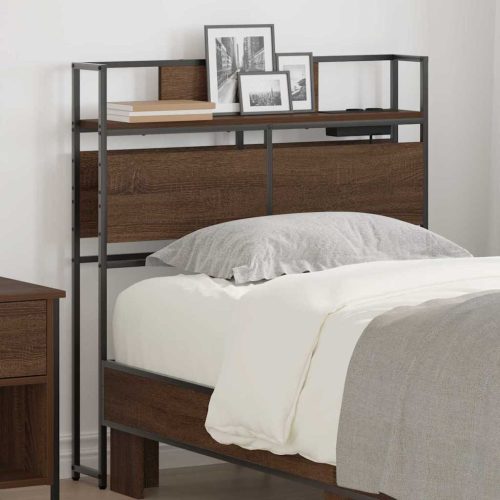 Tároló fejtámla polcokkal fejtámlával barna tölgy 90 cm Faanyag