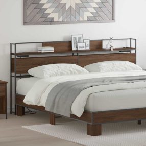   Tároló fejtámla polcokkal tárolóval barna tölgy 180 cm Faanyag