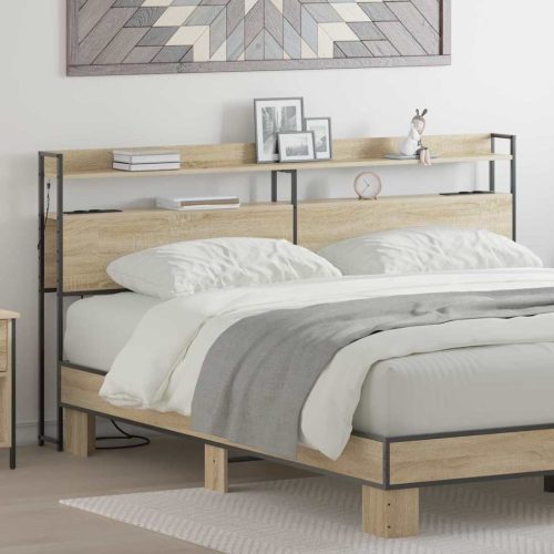 Fejtámla LED -es lámpákkal sonoma tölgy 180 cm Faanyag