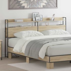 Fejtámla LED -es lámpákkal sonoma tölgy 200 cm Faanyag